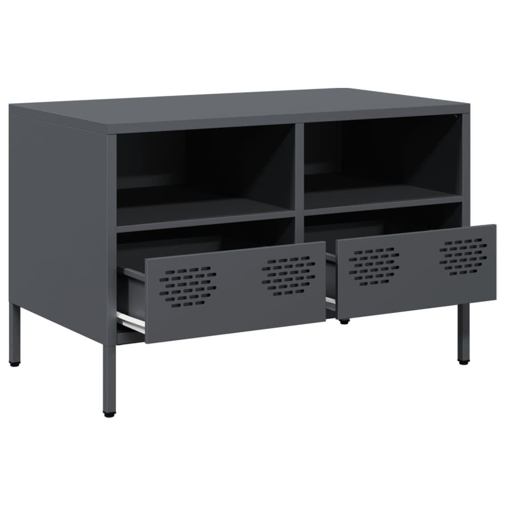 Vidaxl TV Cabinet, Black, 68X39X43.5 Cm, Cold Rolled Steel