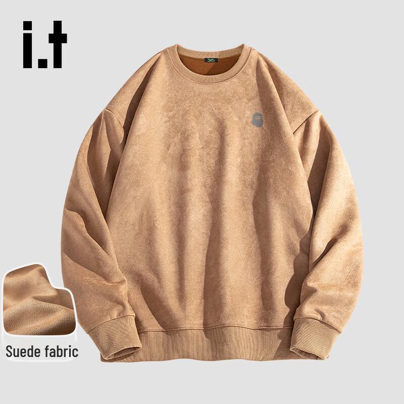 

fingercroxx IT Men s Suede Fleece Long Sleeve Sweatshirt L