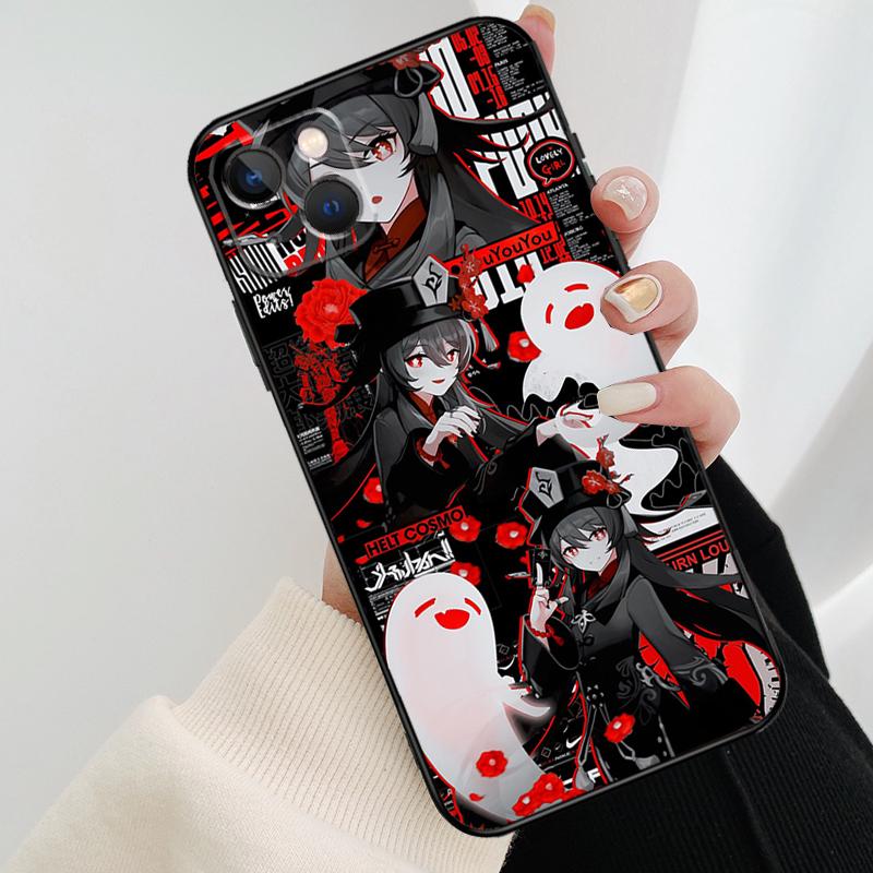 Hu Tao Genshin Impact Phone Case For iPhone 16 Pro Max 14 13 12 11 15 Pro Max Mini XR 15 16 Plus 16e Cover Coque