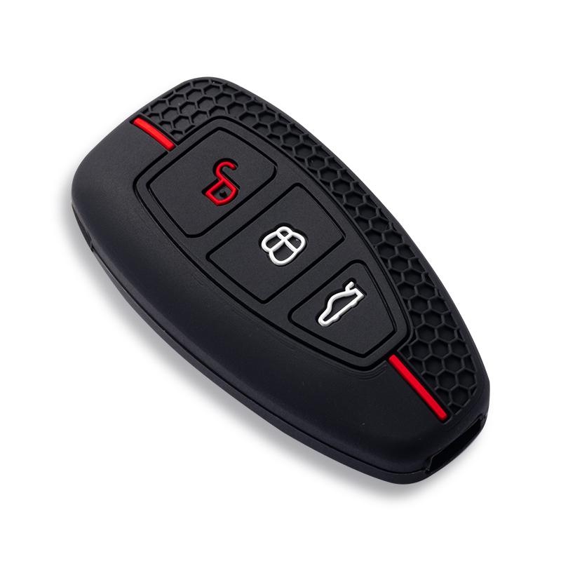 Car Key Pack For Ford St Line Fiesta Focus Mondeo Ecosport Kuga Puma Edge Escape Metallic Silicone Car Key Fob Case Accessories