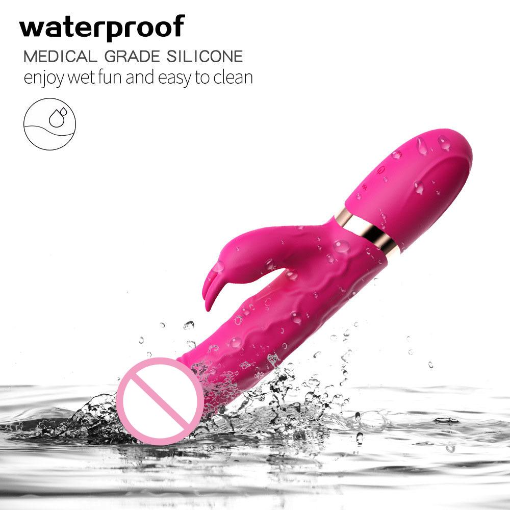 Female Masturbation AV Dildo Vibrator G-spot Rabbit Magic-Wand 10 Vibration Modes Waterproof Masturbator Sex Toy Erotic Massager