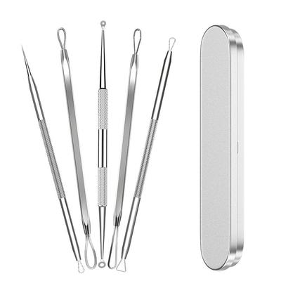 Stainless Steel Double-Ended 5-Piece Blackhead Remover Set
