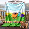 Numberblock Flannel Blanket, Personalized Custom Name Text, Soft Warm Plush Throw Blanket For Gift