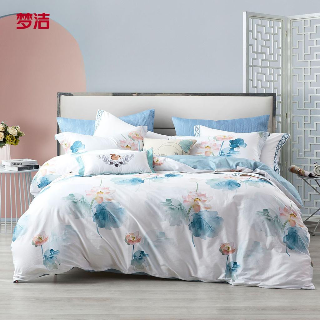 Cotton Printed Spring and Summer Countryside Style Pure Cotton Flower Three or Four Piece Set Bedding