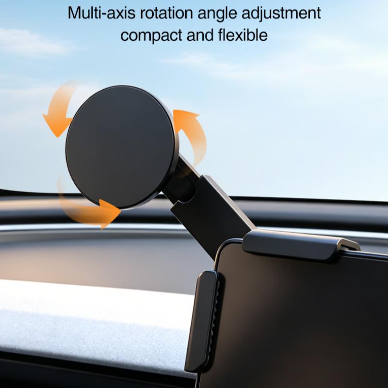 Strong Magnet Car Phone Holder Magnetic Screen Corner Phone Mount For Tesla Model 3 Y S X ABS & Aluminum Alloy Matte Black