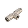 3/8" Slip-lock Tee Connector 1/8" Female Thread Atomizing Nozzle Adapter 9.52mm Pipe Hose Copper Pipe Fitting 1 Pc