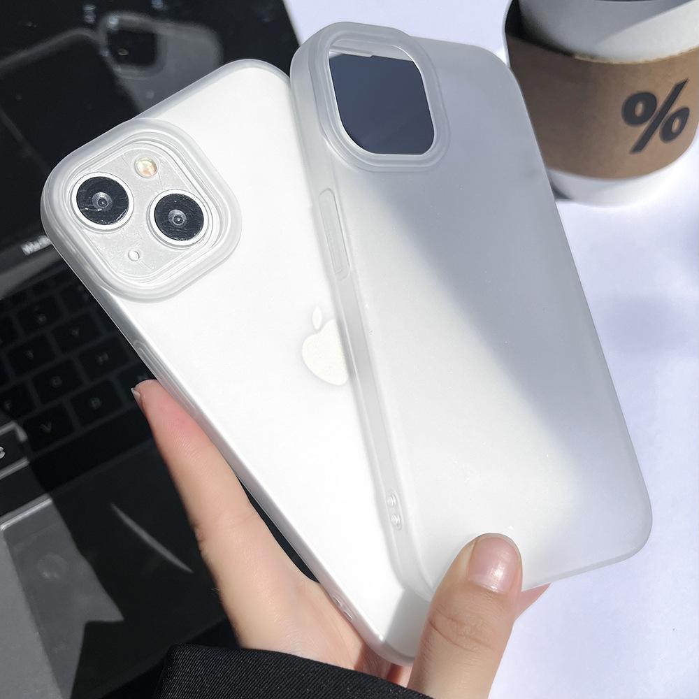 Simple Personality Matte Transparent Application iPhone16promax Apple 15 Large Hole Mobile Phone Case 14/13 Anti-drop