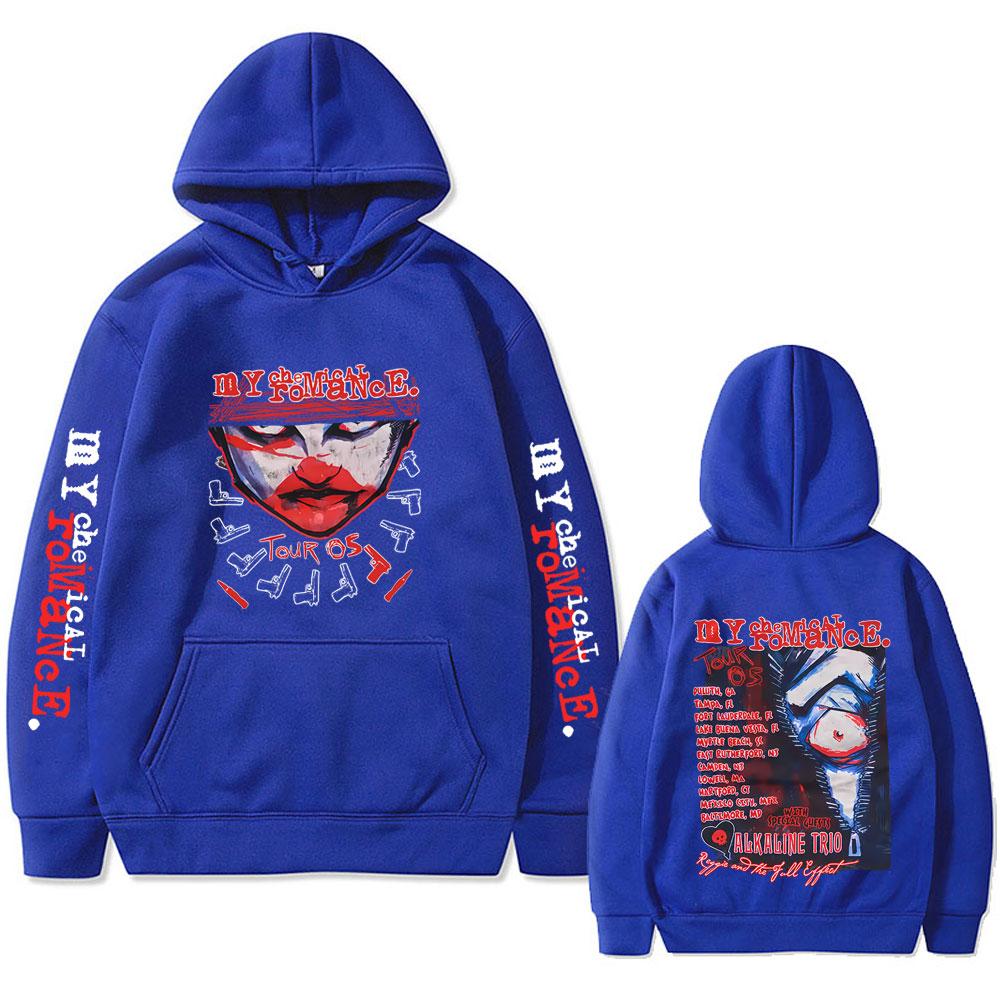 90er Punkband My Chemical Romance Tour 2005 Hoodie Herren Damen Gothic Mode Street Übergroßer Pullover Männlich Fleece Baumwolle Kapuzenpullover