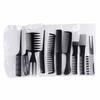 10-Piece Hair Styling and Cutting Comb Set: Includes Cross-border, Pointed Tail, Oil Head, and Steel Needle Combs.