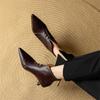 Fashion New Autumn Winter Split Leather Women Boot Shoes for Women Pointed Toe Fashion Boot Handmade High Heels Ankle Boot Zapatos Mujer