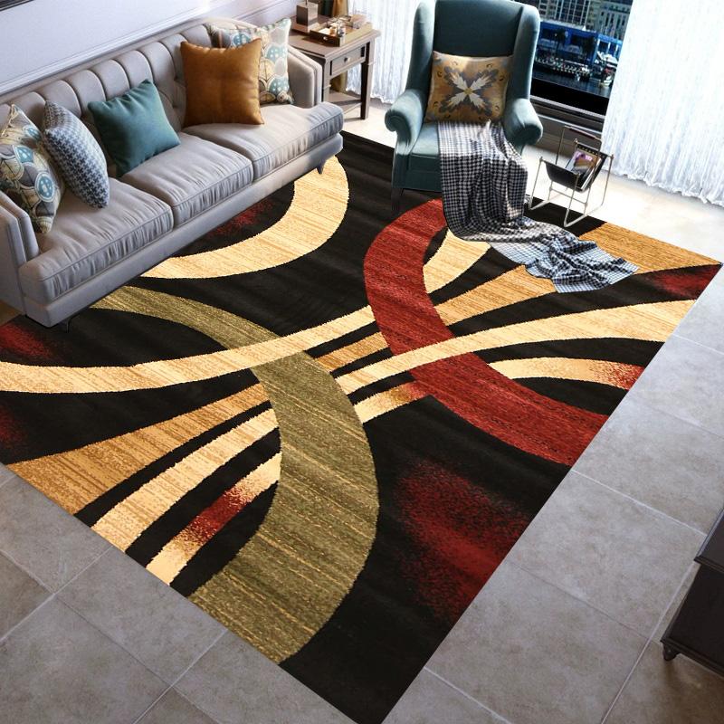 Fashionable Stylish Geometric Lines Washable Modern 3D Printing Carpet Mat Living Room Bedroom Toilets Rugs Area Rug