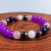 This 8mm amethyst mixed natural stone hand-woven bracelet is suitable for both men and women and is a perfect everyday choice.