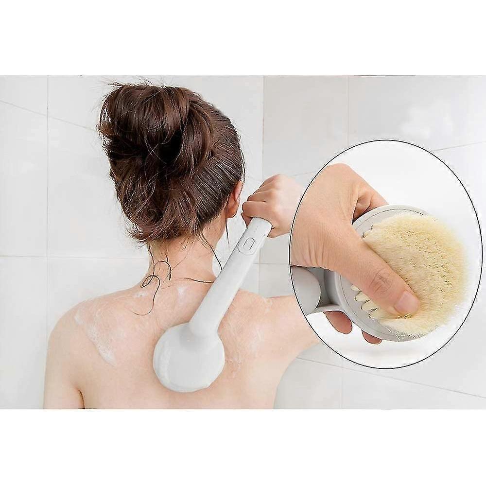 Silicone Long Handle Bath Brush Non-slip Bath Brush With Ultra Soft Bristles (white) - DD01