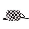 Black and White Plaid Shoulder Messenger Bag Bag Woman