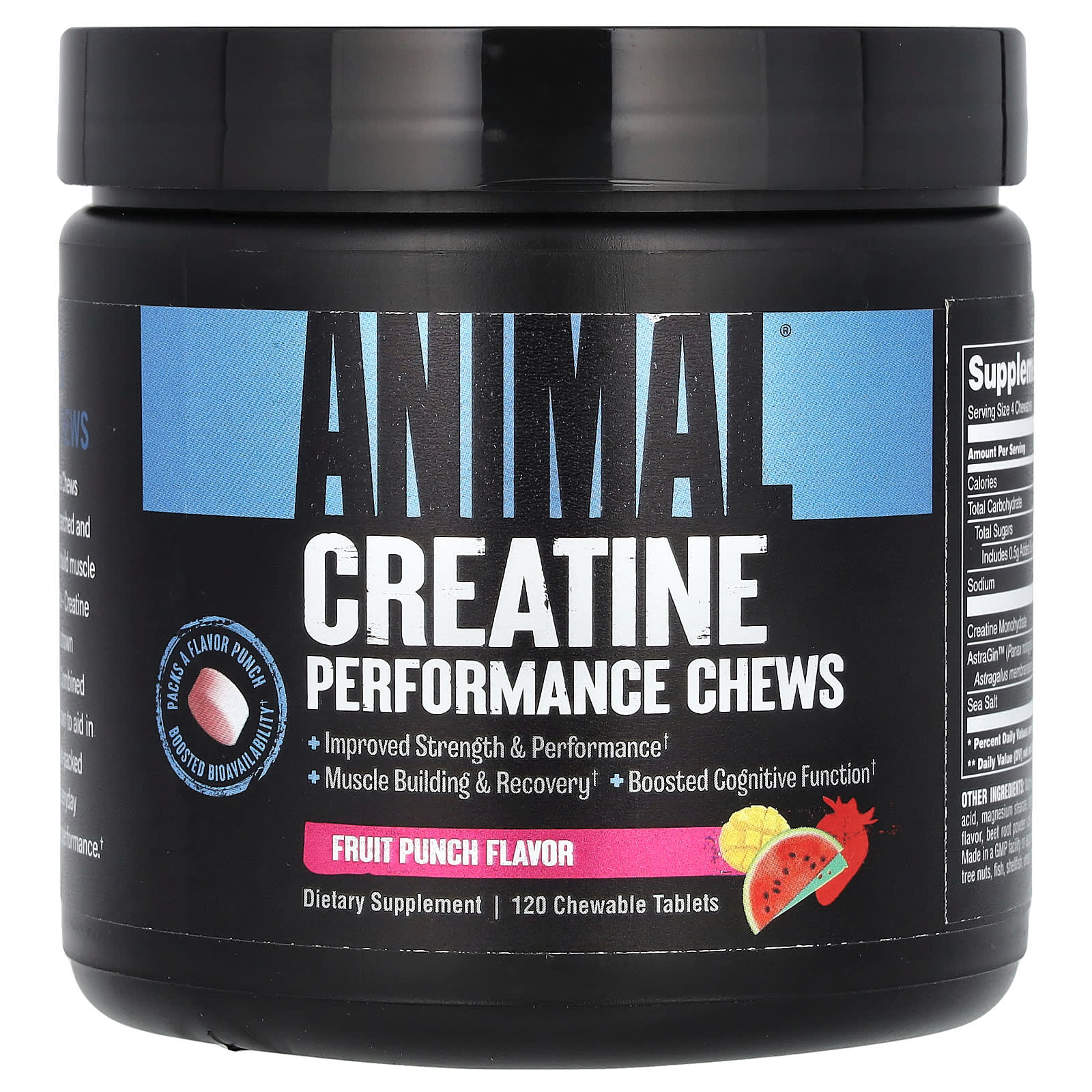 

Creatine Performance Chews, Fruit Punch, Chewable Tablets 120 Tablets