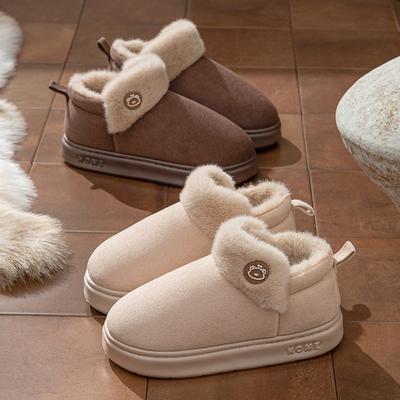 Home Thermal Cotton Slippers Couple Non-slip Thick-soled Slippers Autumn and Winter Thickened Cotton Towels and Plush Cotton Shoes