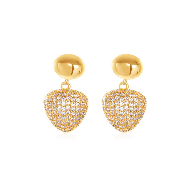 Shining Pearl Copper Alloy Earrings: Light Luxury, High-End Gold-Plated with Strong Color Retention