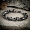 Gotischer Stil Herren Edelstahl Kreativ Retro Oxidiert Schwarz Gezackt Biker Kettenarmbänder Punk Rock Herrenschmuck