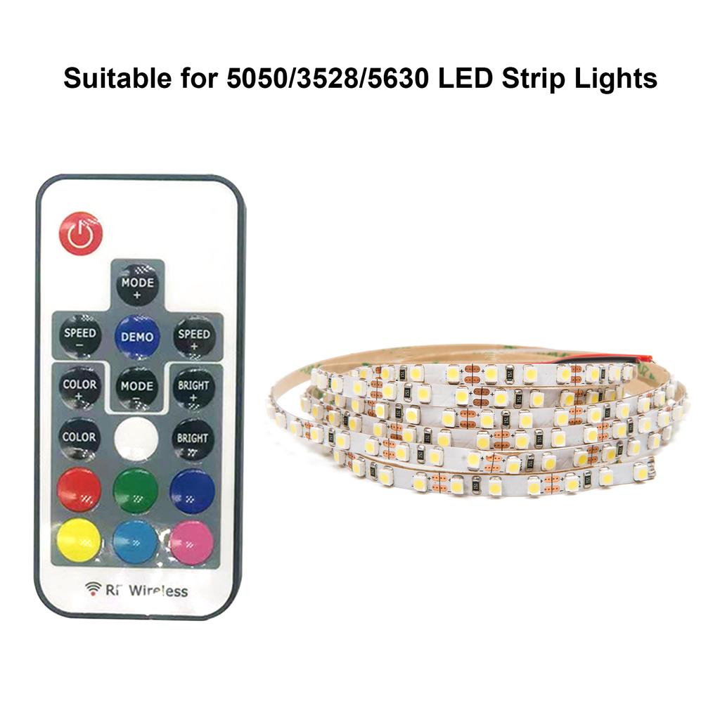 RGB Light Strip Controller 17-Key Wireless Remote Control Dimmer Controller for 5050 3528 5630 LED
