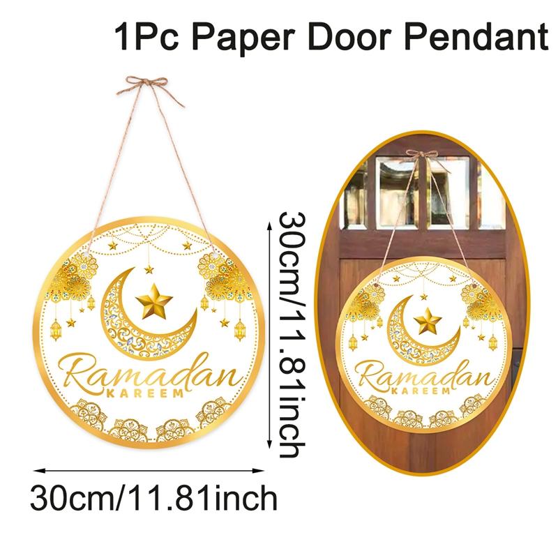 Eid Mubarak Door Hanging Flag Ramadan Decor for Home 2026 Ramadan Kareem Mubarak Islamic Muslim Party Decor Happy Eid Al Adha