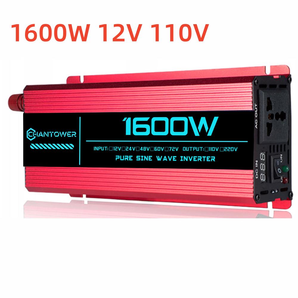 Pure Sine Wave Inverter DC 12V To AC 220V/110V 1000W 1600W 3000W 4000W 5000W 6000W Power Converter Car Solar Inverter