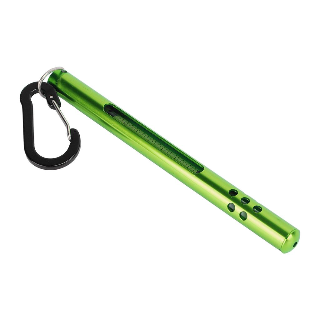 Fliegenfischen Wasserthermometer Bachwassertemperatur Messwerkzeuge mit Karabiner Grün