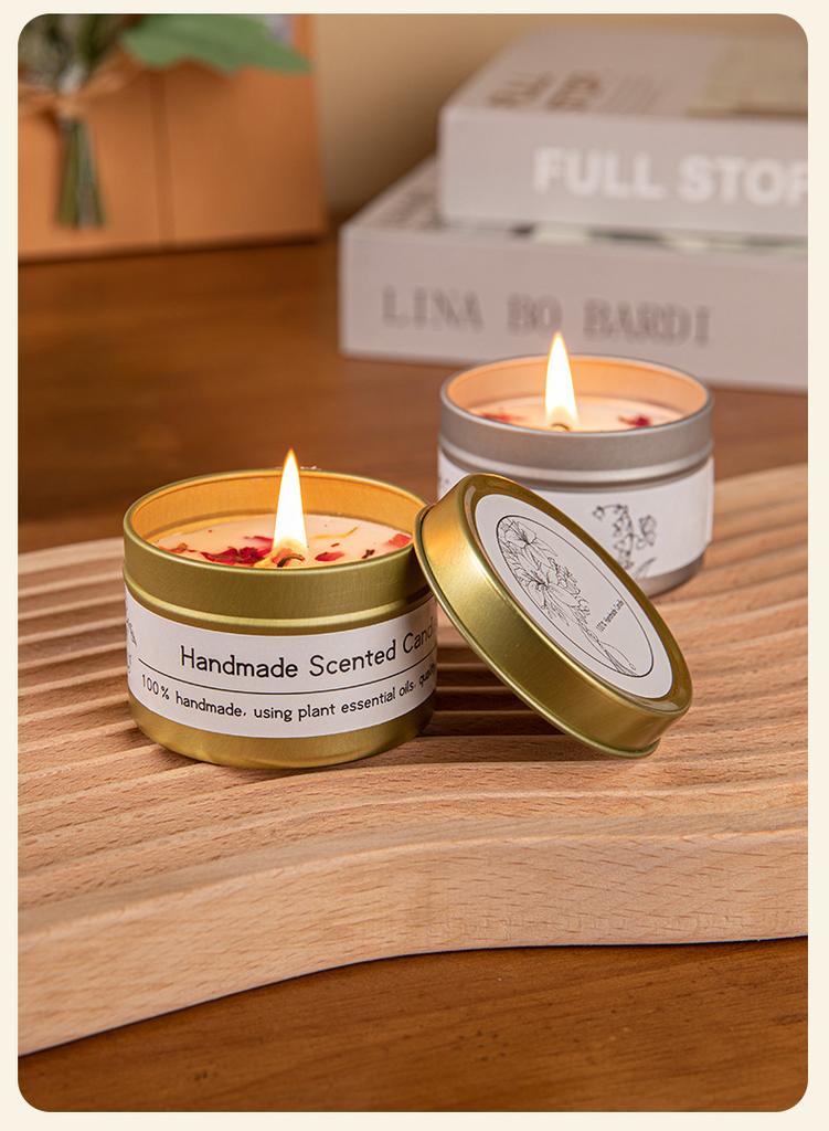 Custom Logo Luxury Scented Candles 100% Natural Soy Wax Metal Jar Environment-Friendly for Home Decor Christmas New Year Gifts