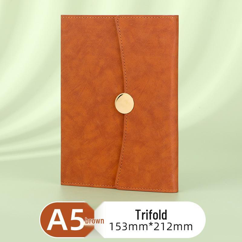 Custom Logo Leather Journal Set: Laptop Gift Box with Three-Fold Thickened Notebook for Creative Business.