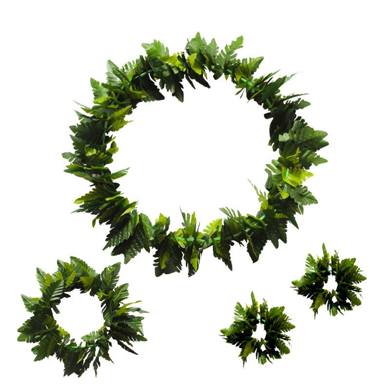 Hawaiian Artificial Leaf Garland Stage Performance Accessory Jungle Party Decoration Prop