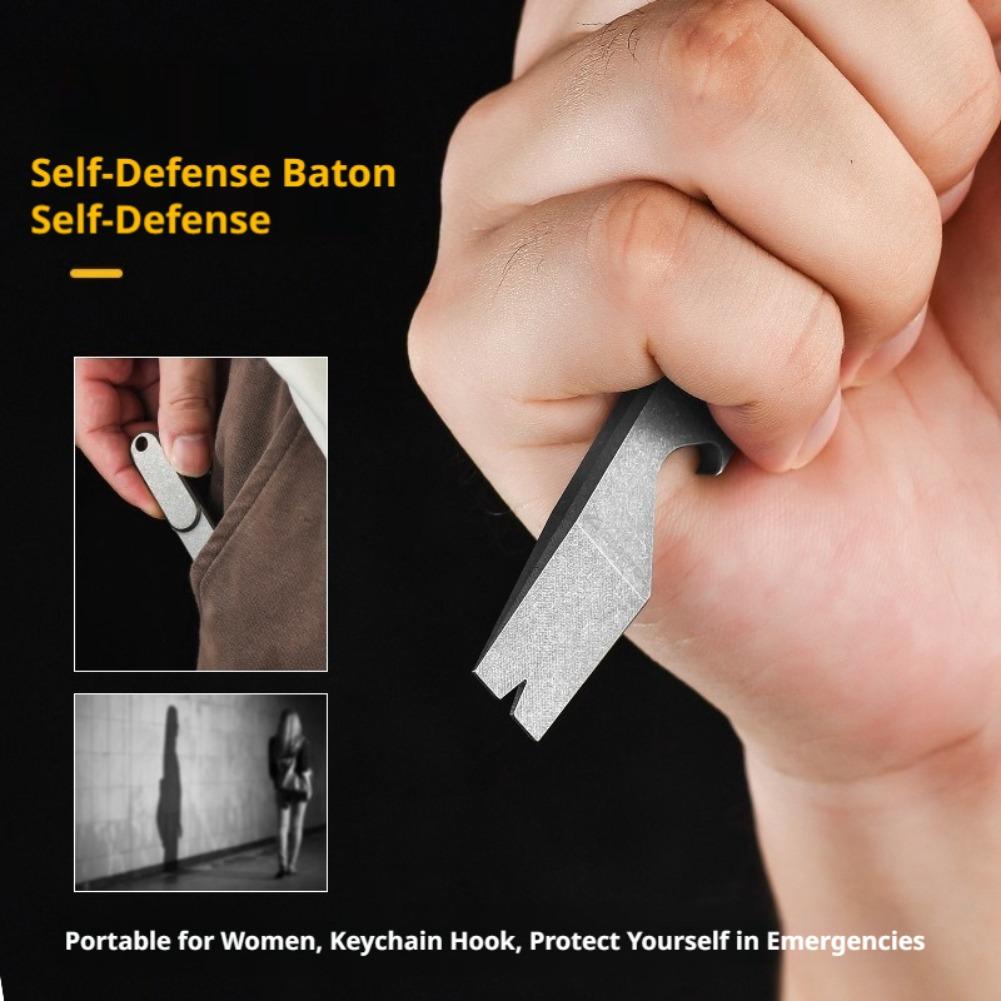 Titanium Alloy Pry Bar Self Defense Crowbar EDC Multi Tool Bottle Opener Keychain for Outdoor Camping Hiking Survival Gear 4