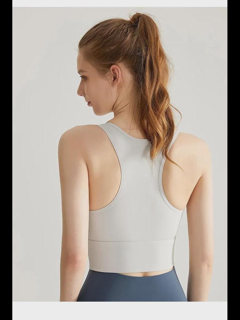 Women's Cross-Border Shockproof Nude Sports Bra: Quick-Dry, High-Strength for Running & Yoga with Integrated Cup