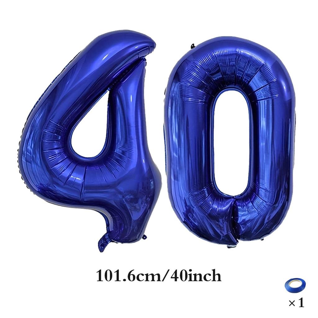 Großer 40-Zoll tiefblauer digitaler Ballon 10 20 30 40 50 60 70 80. Geburtstagsparty digitale Dekoration Dekoration für Gedenktage