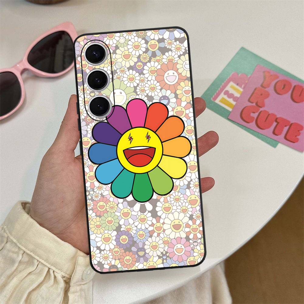 T-Takashi Flower M-Murakami Phone Case For Samsung S 24 Fe 25 Ultra Plus 20 Lite 21 30 22 23 24 22 Ultra 5G Fundas