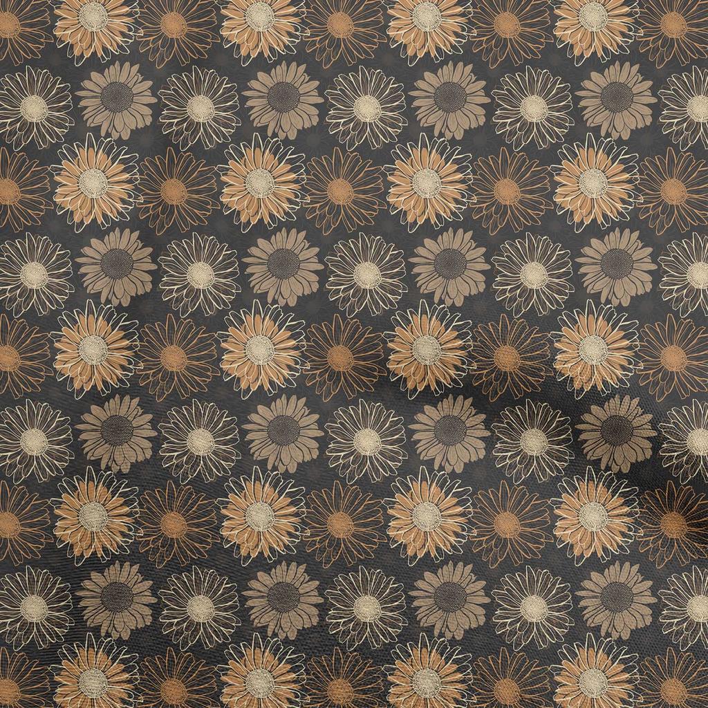 oneOone Cotton Flex Medium Blue Fabric Floral Fabric For Sewing Printed Craft Fabric By The Yard 40 Inch