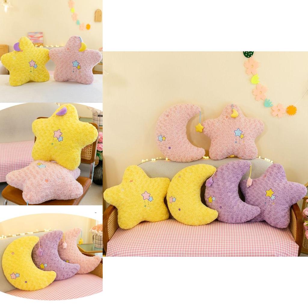 Cozy Moon And Star Plush Doll For Girls Hypoallergenic Stuffed Animal Soft Toy