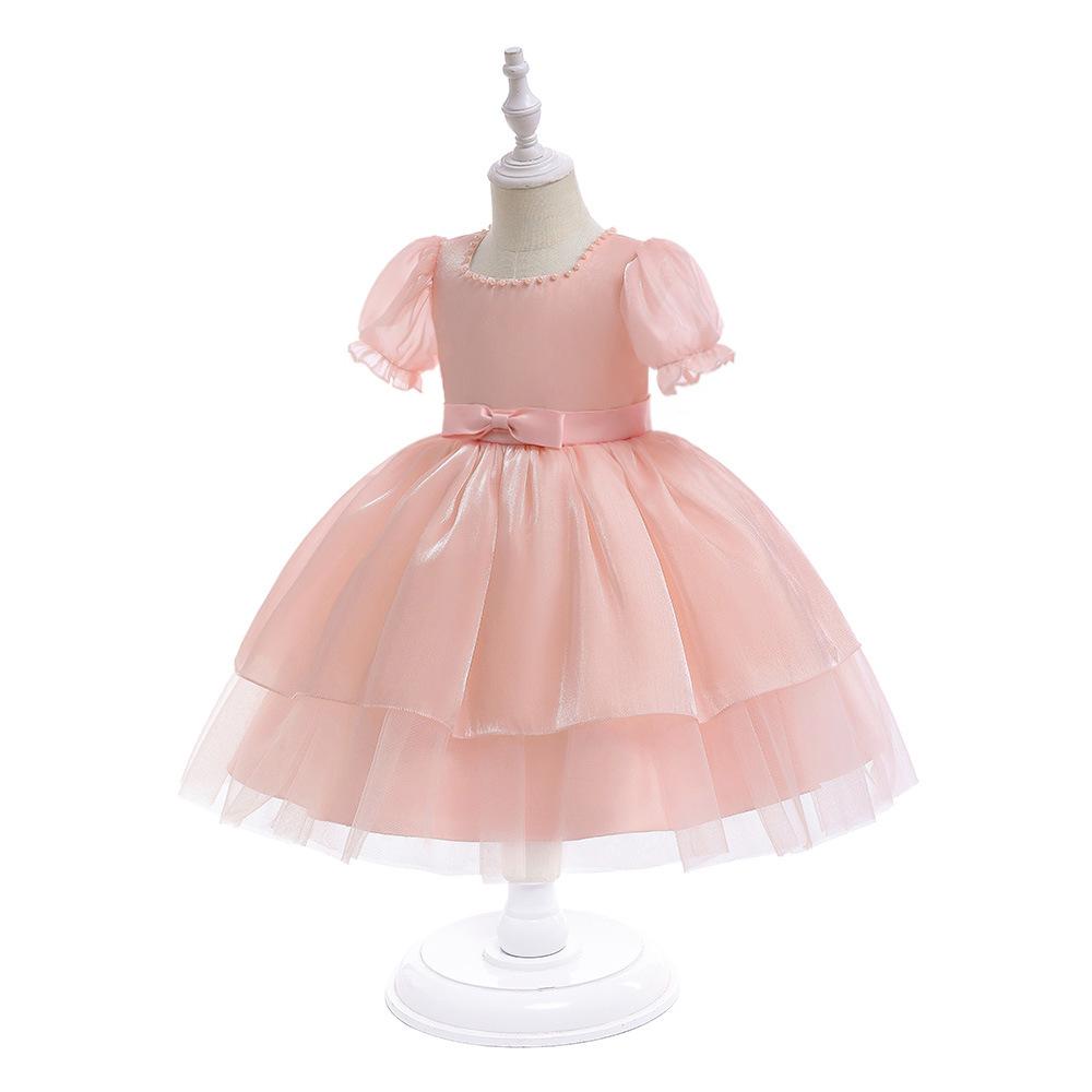 3-10 Years Baptism Wedding  Dress for Baby Girl First Birthday Party Wear Cute Sleeveless Toddler Girl Christening Gown Clothes
