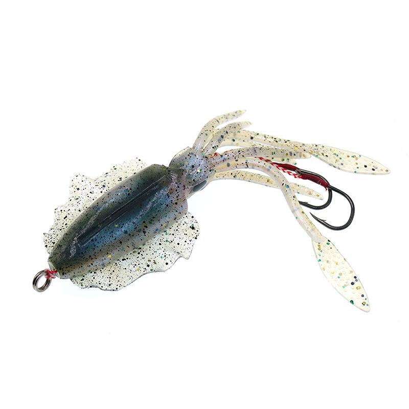 60g Octopus 15cm Soft Squid Skirts Artificial Bait with Hook Trolling Hard Fishing Lure for Tuna Salmon Bream Made ABS PVC Metal