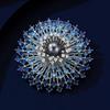 Full Diamond Fireworks Brooch, Large Pearl Brooch, Unique Design Pin