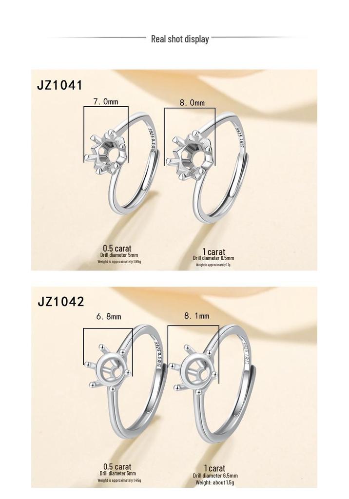 Tingxiang Versatile DIY S925 Sterling Silver Openable Ring Blanks - Multiple Styles