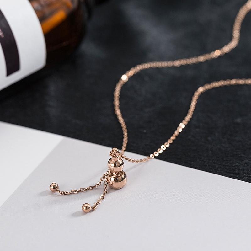 316L Stainless Steel No Fading Chinese Style Lucky Gourd Necklace Simple Stainless Steel Women's Necklace Wholesale Necklace for Women