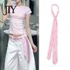 Adjustable Striped Belt Unisex Tie, Print Necktie, Retro Style Length Versatile Casual Accessory Dress Fashionable for Wear