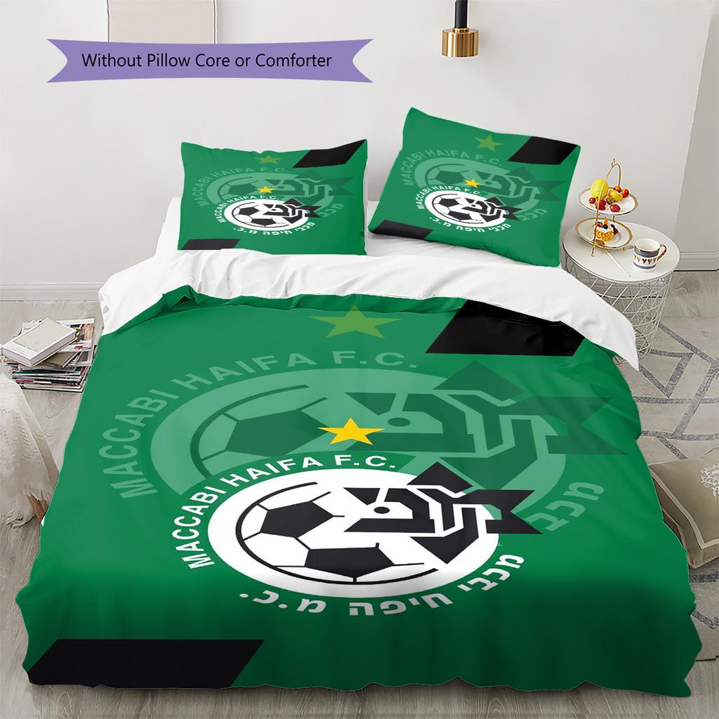 Haifa FC Pattern Bedding Set Quilt Cover Pillowcase Home Decor Gift (1 * duvet cover + 2 * pillowcase, without core)