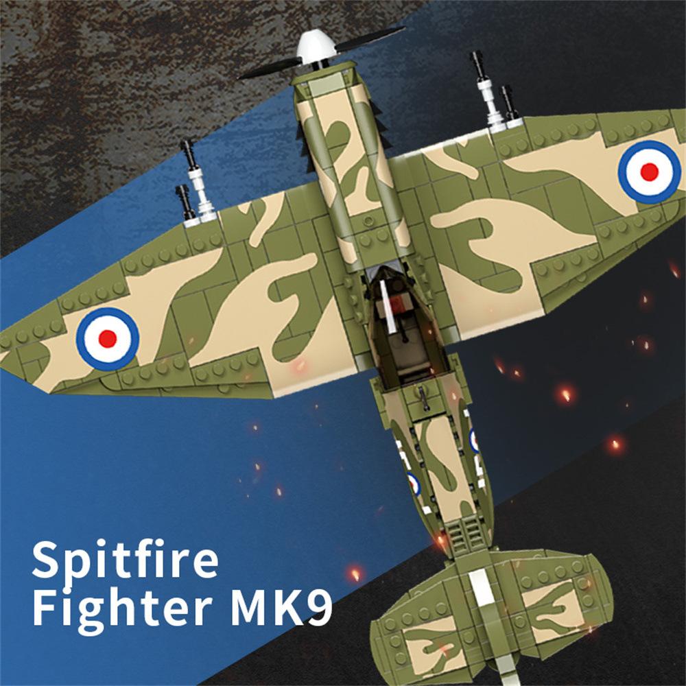 Ovly MK9 Super Spitfire Fighter 1:32 Model Building Block World War II UK Fighter Toy Compatible with Bricks Children's Birthday Gift
