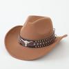 New Western cowboy hat, Tibetan wool top hat, men's and women's autumn/winter outdoor ox-head accessory, travel riding hat