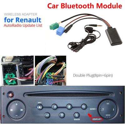 Car Bluetooth-Compatible 5.0 Aux Cable MIC Handfree MINI ISO Plug Adapter Stereo Audio AUX Bluetooth Module For Renault 05-11