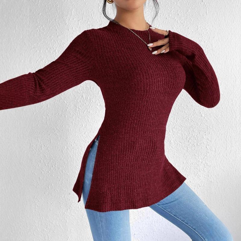 Women Slim Fit Sleeveless Knitted T Shirt Round Neck Ribbed Hem Fashion Versatile S