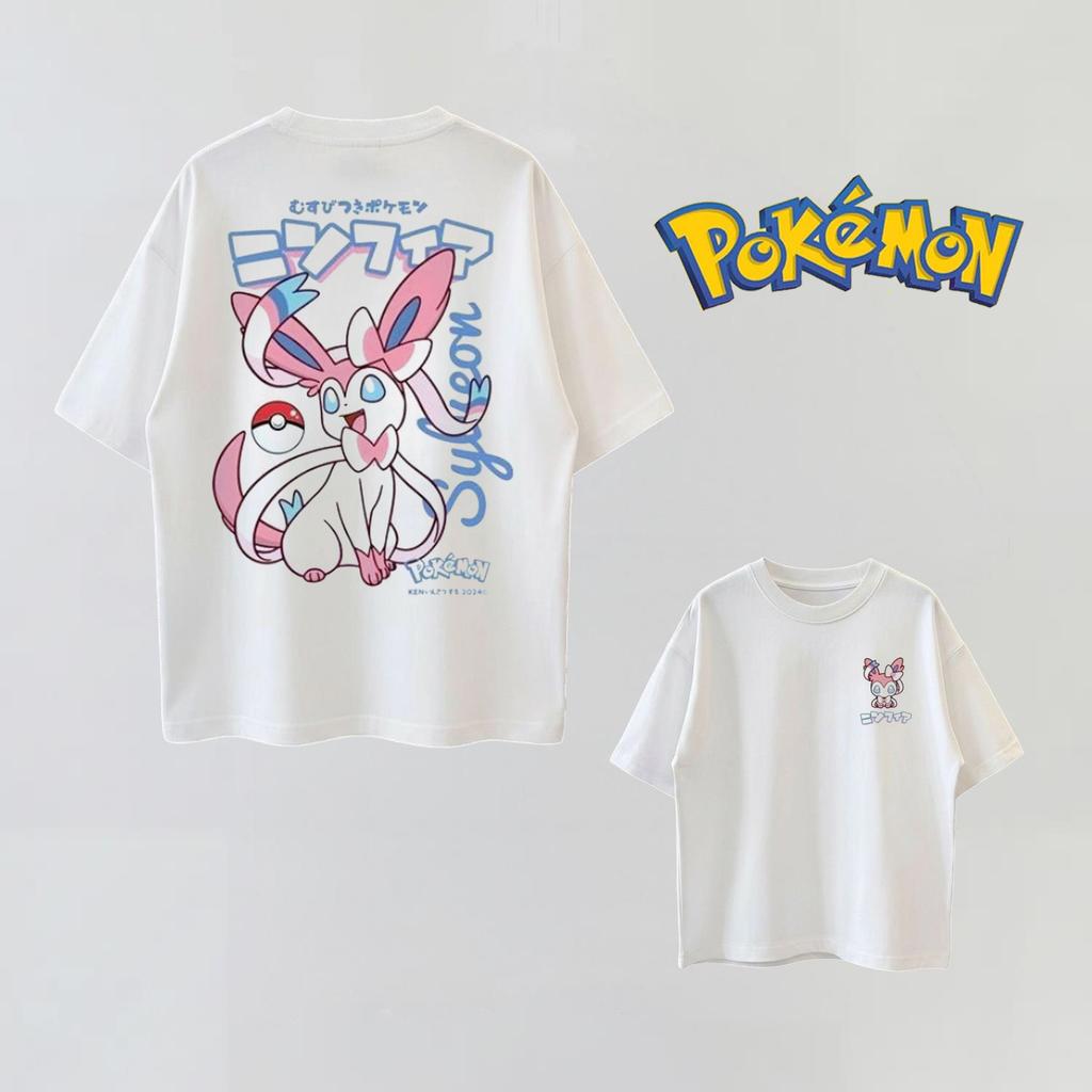 Summer Anime PokéMon Cosplay Tshirt Cotton Short Sleeve Tops Casual Loose Retro Tshirt Unisex Unisex Kids Family Matching Outfits