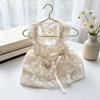 Summer Dog Lace Dress Thin Breathable Cute Embroidered Dog Dress White Mesh Cat and Dog Clothes Small Dog Dress Pet Supplies