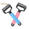 Pet Detangling Comb Handheld Undercoat Rake for Dogs Cats Double-Sided Stainless Steel Teeth Deshedding Grooming Brush for Thinning Shedding