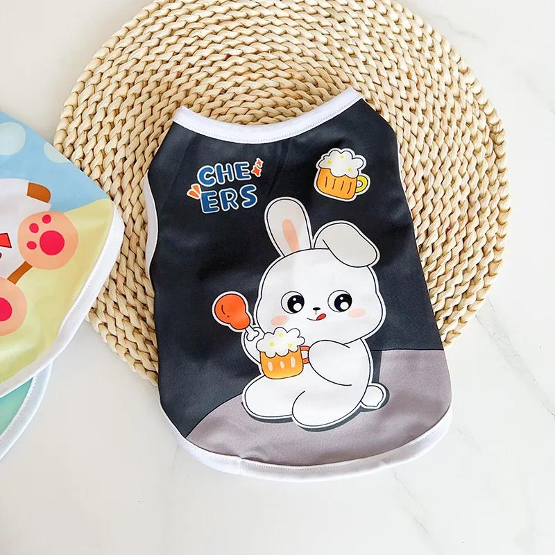 Cute Cartoon Print Dog Vest Thin Breathable Pet Clothes for Small Dogs And Cats Spring Summer Wear - Pet Dog Clothes
